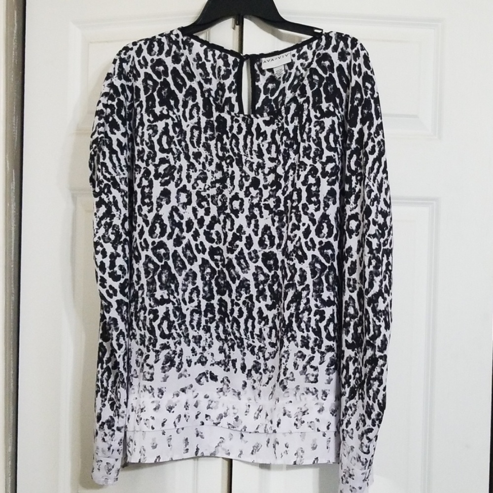 2x/3x Women's Leopard Print Top